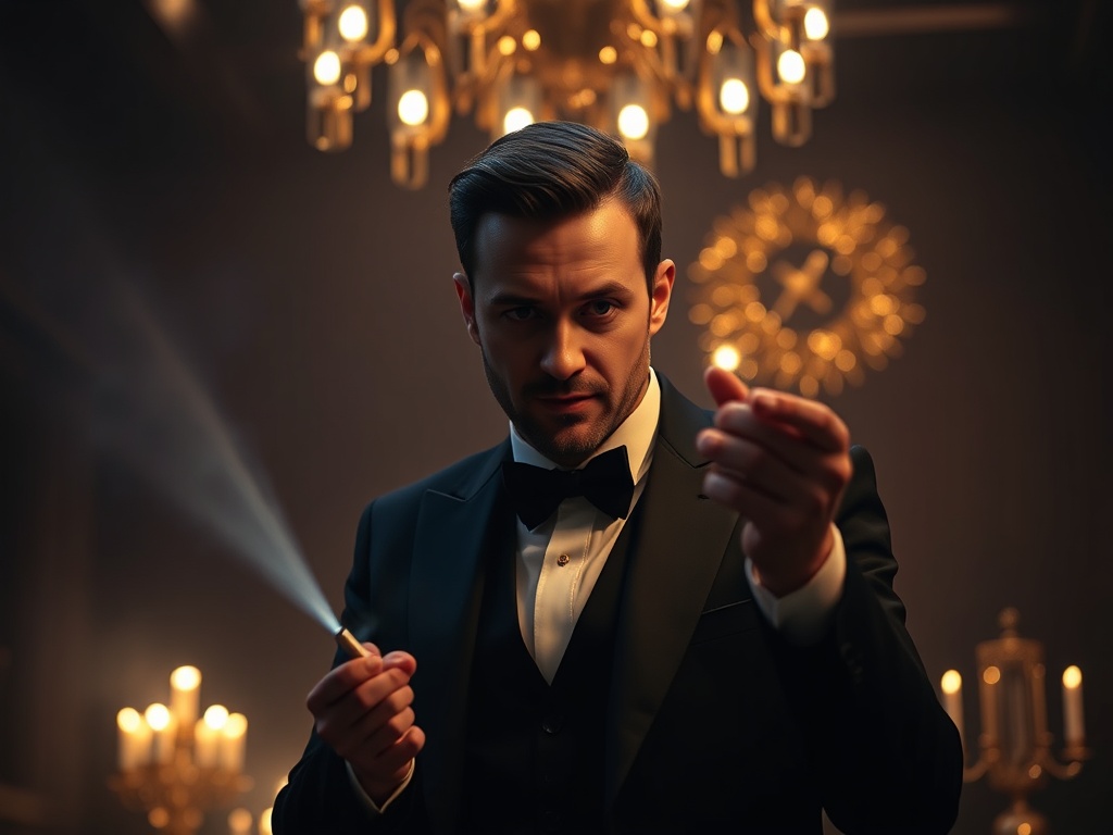 New Year's Eve magician – hero concept image