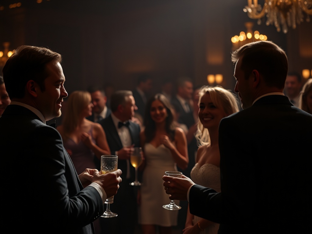 Wedding magician in London performing close-up magic during drinks reception at Chelsea wedding venue
