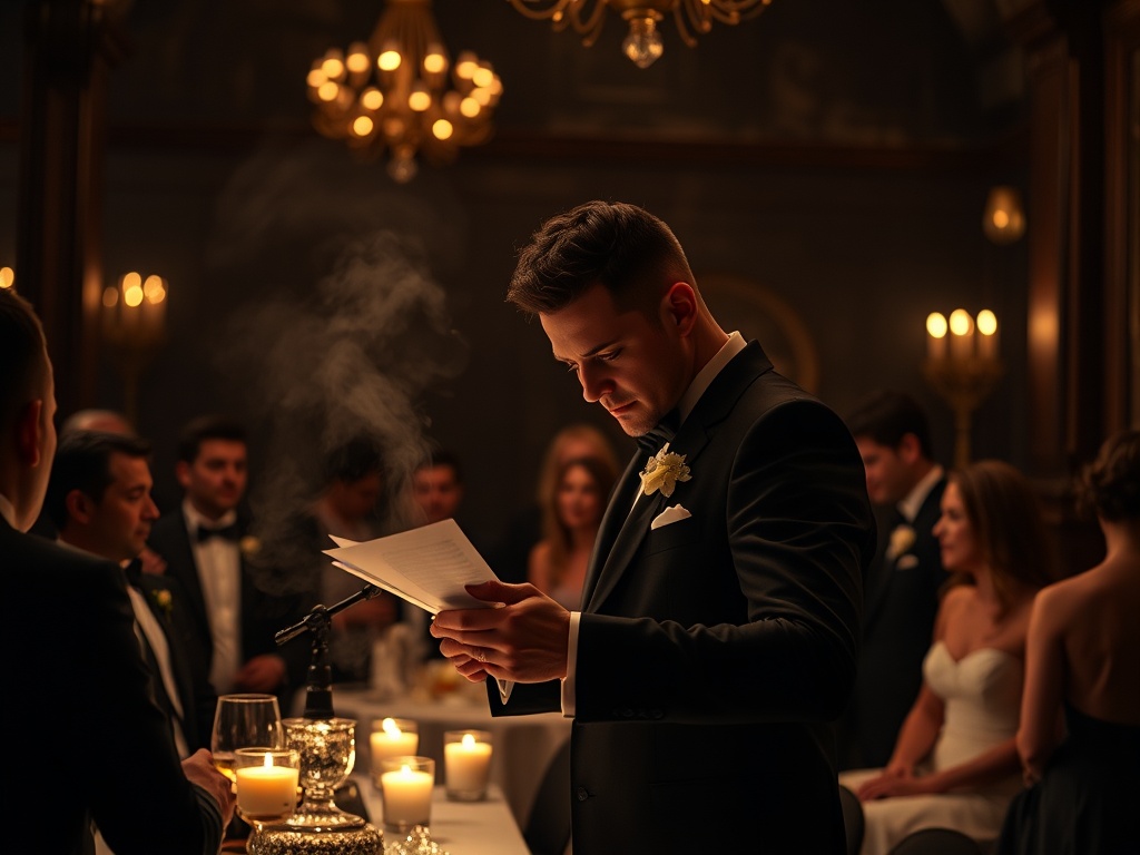 Wedding magician in London performing close-up magic at drinks reception in Chelsea venue