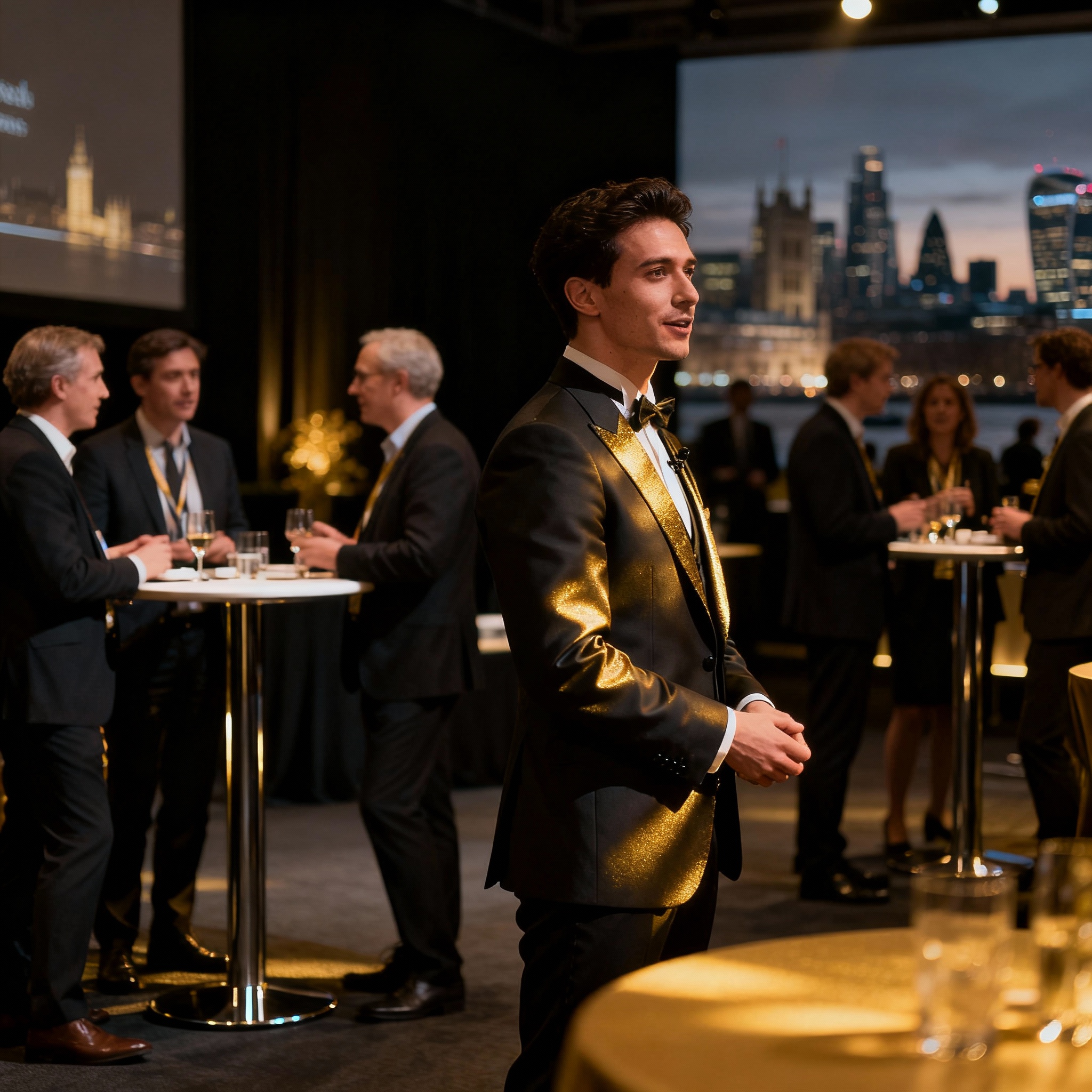 Corporate magician in London performing mind-reading at conference networking breakout in West End venue