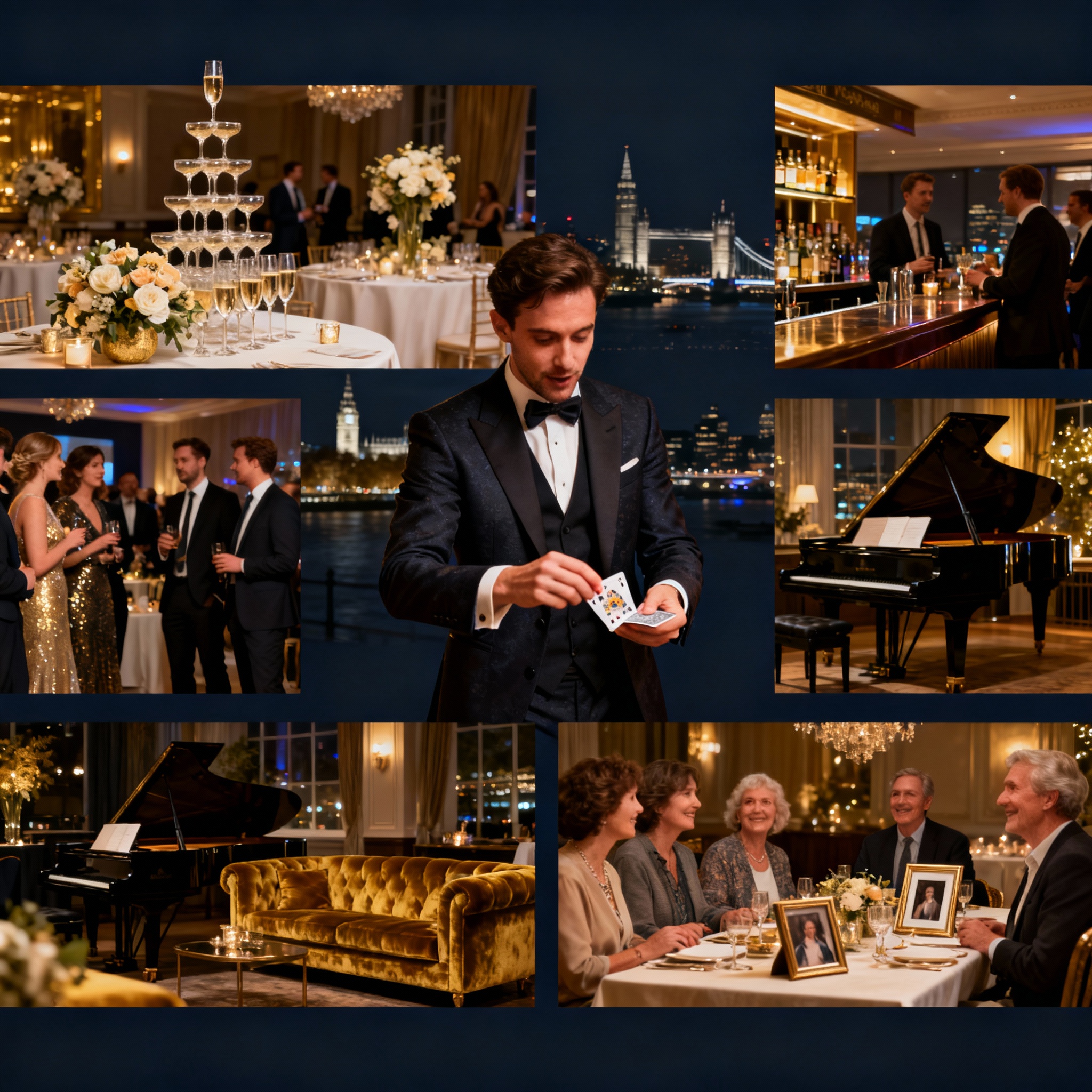 Magician performing at different types of London events: weddings, corporate, private parties and family events